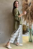 Suri Cushion Cotton Laurie Blouse Deep Olive